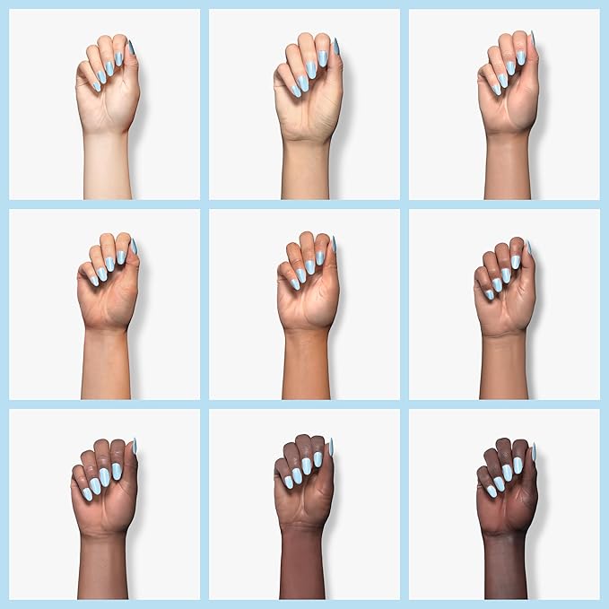 modelones Blue Gel Nail Polish Baby Blue Polish Soak Off Pastel Soft Light Nail Polish Gel Nail Art Salon Manicure 15 ML