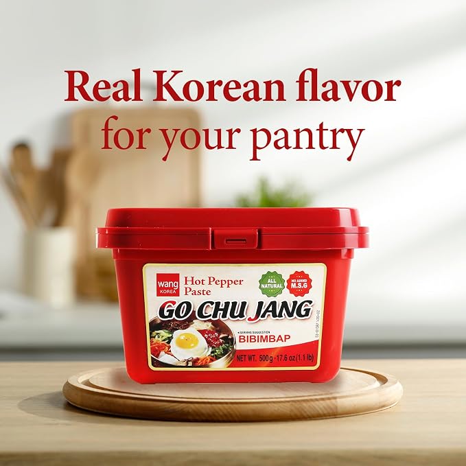 Wang Gochujang, Traditional Korean Red Chili Pepper Paste | Made with All Natural Ingredients, Non-GMO and MSG-Free, 2.2 Lb (Pack of 1), Spicy, Sweet and Deep Flavor
