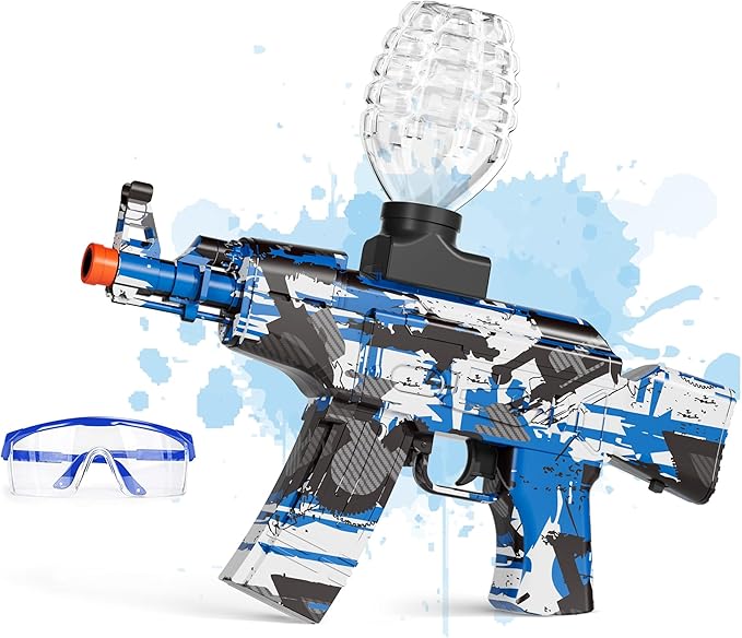 Halloween Gel Ball Blaster Gun Blue, Electric Orby Ball Gun with Top-Loading Design, Long Range Auto Shooting Splat Gun for Outdoor Team Games & Backyard Fun, Ages 14+