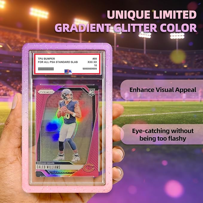 NAKIS Slab Guard for PSA Graded Cards, 1 Pack TPU Slab Protector Graded Bumper Guard for PSA Graded Card Only, Gradient Color Glitter Limited Edition, COLOR4