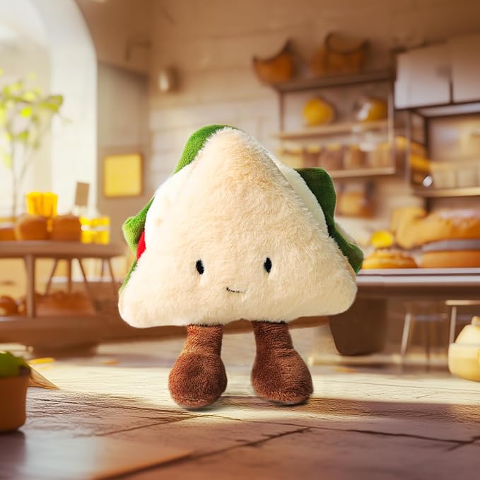 RECUR Sandwich Stuffed Animals Toy, Soft Food Plush,Cute Plushie 8 Inches, Adorable Gift for All Ages