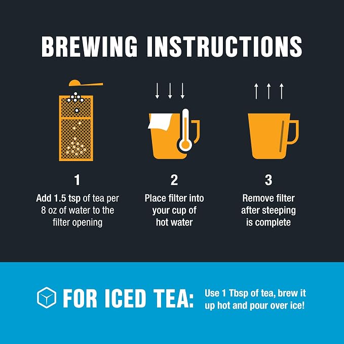 Tiesta Tea Loose Leaf Filters for Brewing, Disposable Infuser for Hot & Iced Drinks, Easy-Fill Steeper, Unbleached Paper, Single-Cup Infuser for Loose Leaves, 100 Empty Bags (Pack of 2)