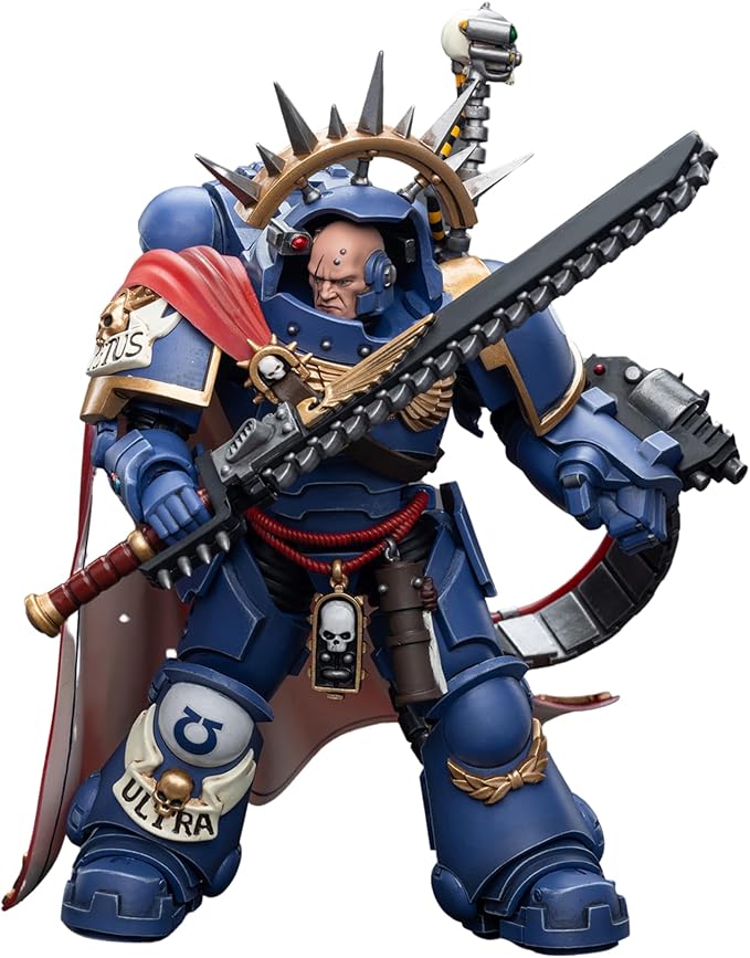 JOYTOY 1/18 Warhammer 40,000 Action Figure Ultramarines Captain in Gravis Armour Collection Model (4 inch)