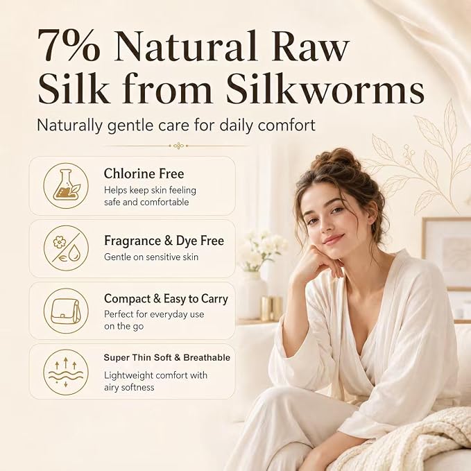 Modal Panty Liners for Women, Natural Silk and Modal Cover-Ultra Super Thin Breathable Daily Liners, Regular, Wrapped, Unscented Pantiliners, Light Absorbency, 80 Count (Packaging May Vary)