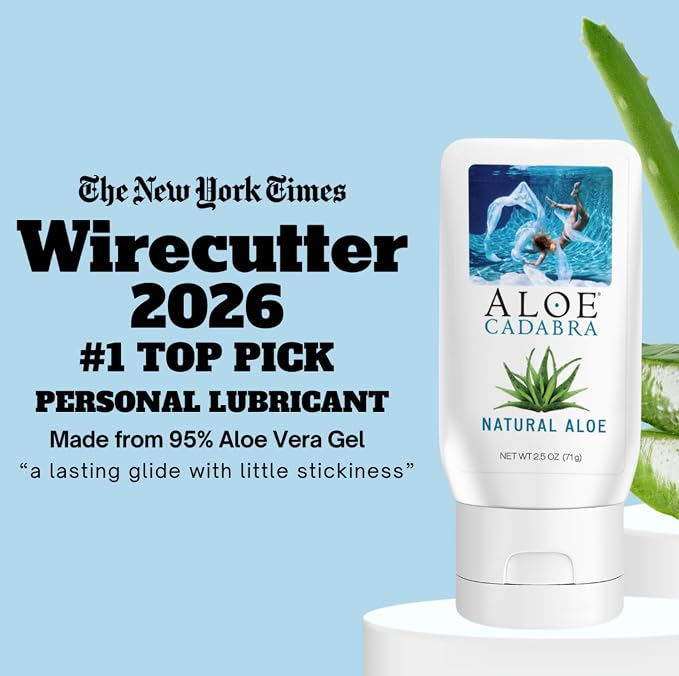 Aloe Cadabra Natural Water Based Personal Lubricant and Vaginal Moisturizer, NSF Certified Organic Aloe Lube for Men, Women and Couples, Non-Staining, pH Balanced (Unscented 5.5 Ounces, 1 Pack)