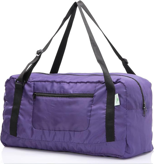 HOLYLUCK Foldable Travel Duffel Bag For Women & Men Luggage Great for Gym (Purple)