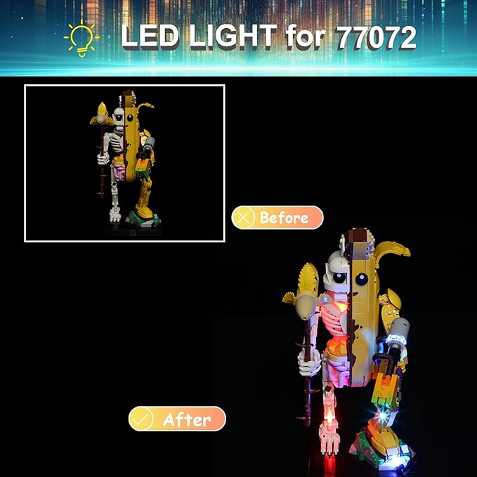 LED Light Kit for Lego 77072 Peely Bone Building Set, Compatible with Lego 77072 Building Blocks Model(Not Include Blocks Set)
