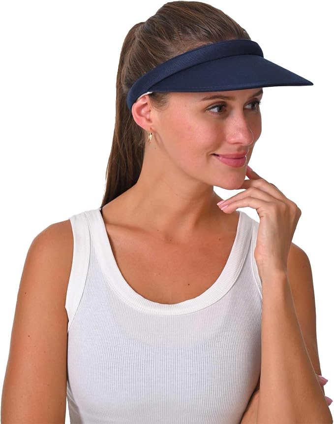 2 Pack Sun Visor Hats Women Men Clip On Wide Brim Visors Hat Outdoor Sports Golf Beach Travel Tennis Caps