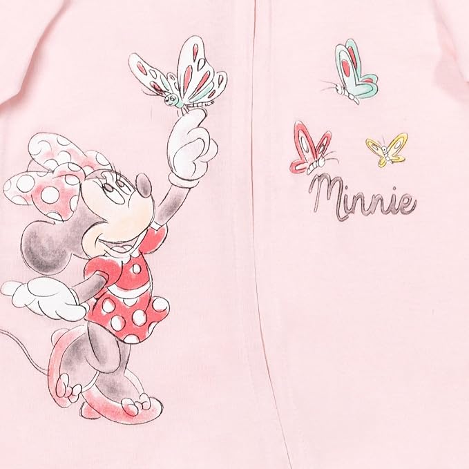 Disney Baby Girls 2 Pack Zip Up Sleep N' Plays Newborn to Infant Sizes (Newborn - 24 Months)