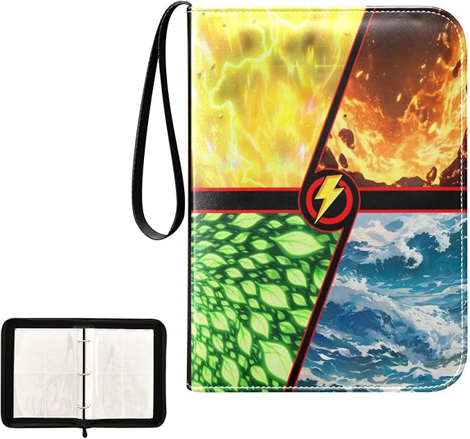 Card Binder 4 Pocket, Trading Card Binder Holder Fits 400 Cards with 50 Removable Sleeves, Collection Cards Storage Case Album Book Gifts