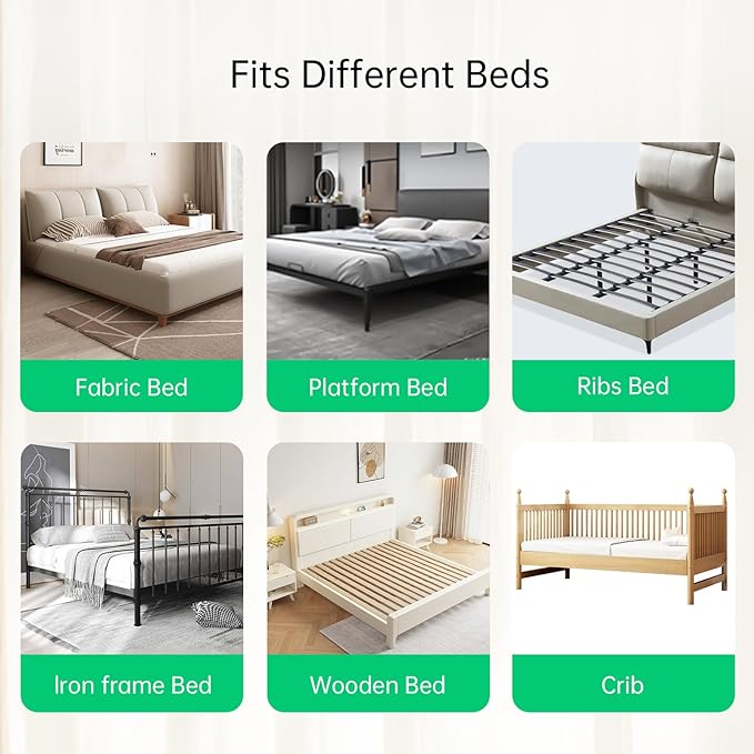 UPGOGO Folding Bed Rail for Toddlers,Baby Bed Rail Guard with Reinforced Anchor Safety System,Fit Bunk,Full Size,Queen,King,Twin(White,71"x23.6")