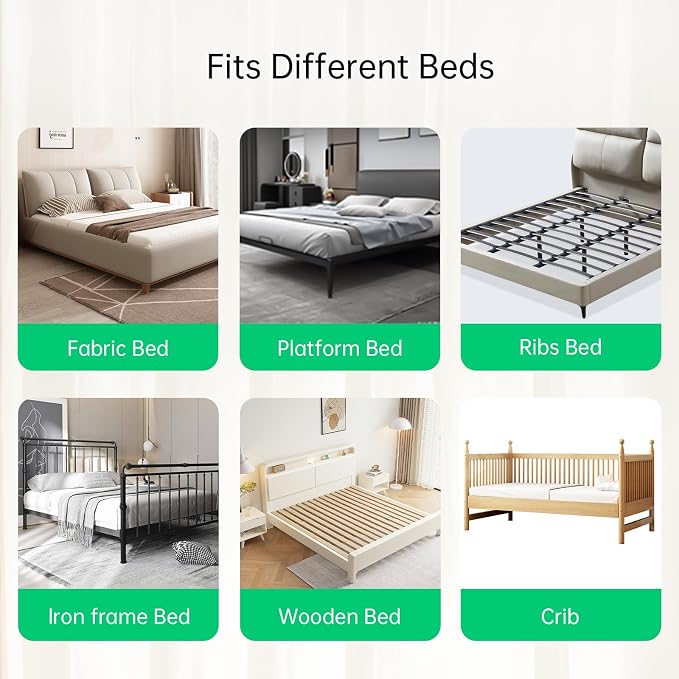 UPGOGO Folding Bed Rail for Toddlers,Baby Bed Rail Guard with Reinforced Anchor Safety System,Fit Bunk,Full Size,Queen,King,Twin(White,43"x23.6")