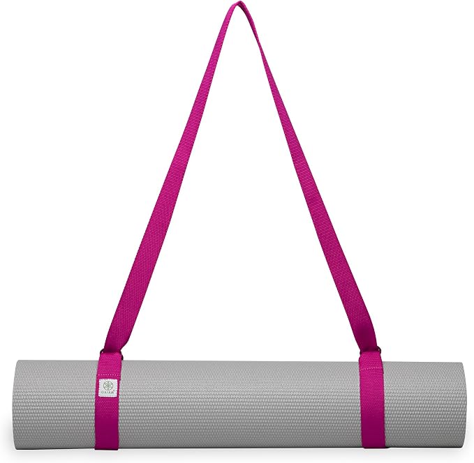 Gaiam Easy-Cinch Yoga Mat Sling - Durable Carrying Strap for Yoga Mat with Metal D-Rings for Secure Fit (No Mat Included)