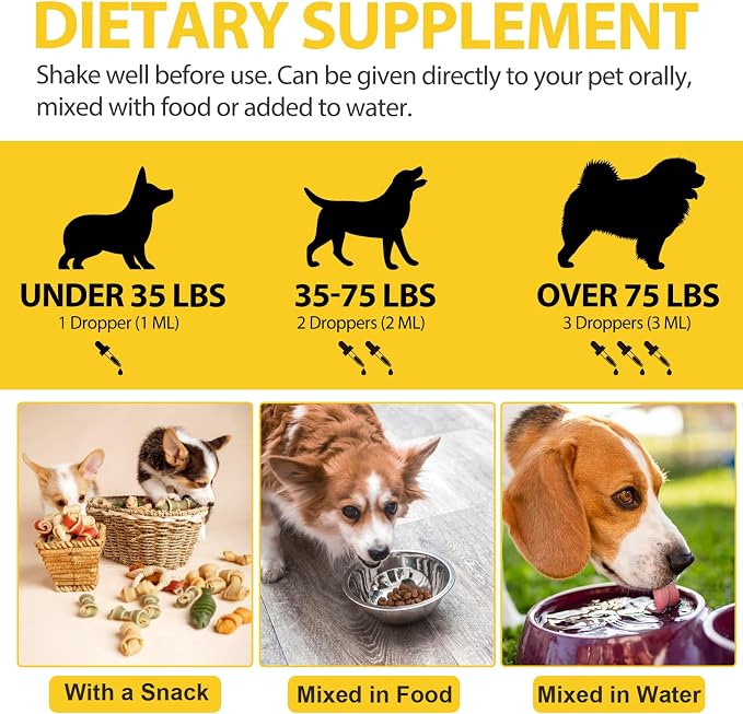 Dog Yeast Infection Treatment for Dogs, Natural Anti Yeast Drops for Itchy Skin & Ears | Allergy & Inflammation Relief | with Multivitamins Probiotics | 60ml, 2-Pack