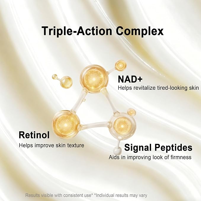 No.9 NAD+ Retinol & Vitamin C Eye Cream - Anti-Aging Care for Fine Lines, Dark Circles & Puffiness, Peptide-Infused Formula, 10ml