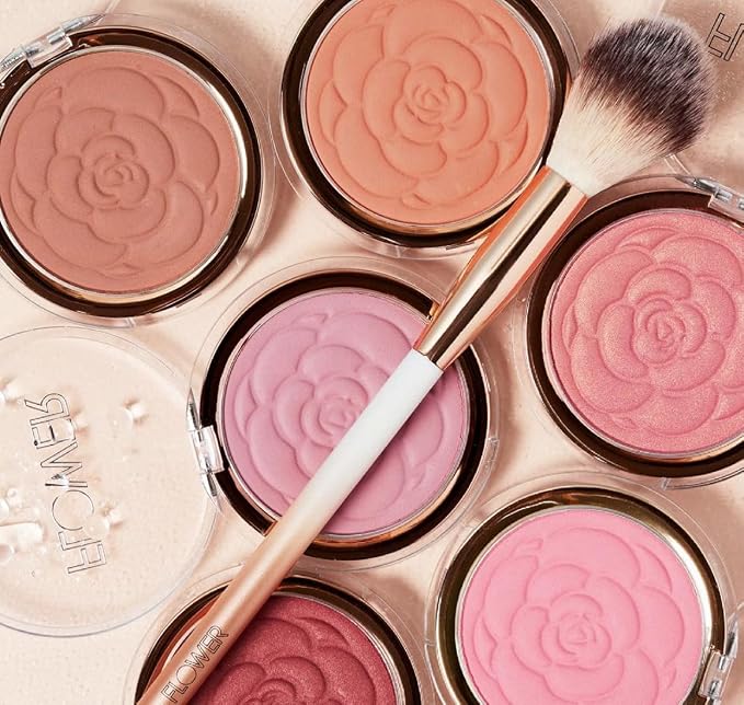 Flower Beauty Pots Powder Blush Smooth Silky Skin Tone Enhancing Soft Satin Finish Makeup, Wild Rose, 0.21 Oz
