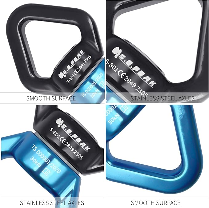 30kN Swing Swivel, CE Certified 360°Rotational Device, Silent Hanging Accessory for Tree Swing, Aerial Dance