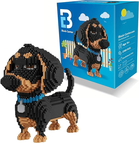 Dachshund Dog 3D Puzzle Building Block Set – 2100 Mini Bricks Kit for Adults & Kids – Creative Animal Model Gift (2025 Edition)