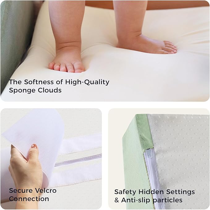 Tiny Land Soft Foam Climbing Blocks for Toddlers, 6-Piece Baby Foam Climbing Blocks, Indoor Playground Climbing Toys, Ideal Gift for Kids Activity Crawling and Sliding Foam Play Set (Vintage)