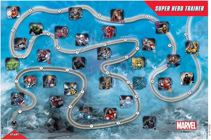 Marvel Super Hero Trainer - Interactive Fitness Toy for Kids, Motion Activated Superhero Training Game, Includes Hero Tokens & Map, Encourages Active Play & STEM Learning with 40+ Heroes & Villains