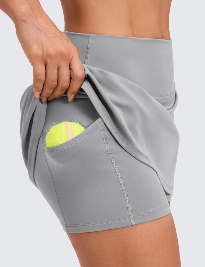 CRZ YOGA Butterluxe High Waisted Tennis Skirts | Built-in Shorts with Pockets, Extremely Soft, Casual, A Line, Stretchy, Mini, Skort for Women