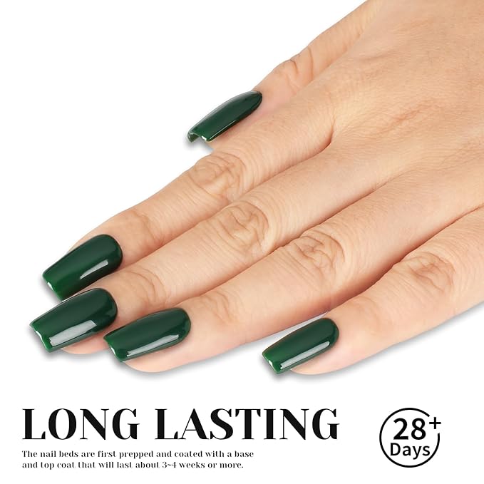 Emerald Green Gel Nail Polish, 0.51 Fl Oz UV/LED Lamp Soak Off Christmas Dark Green Gel Polish kit for Manicure Salon or Nail Art Design at Home- GP0062
