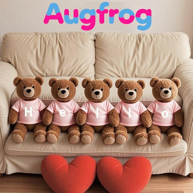 8-Pack Pink Blank T-Shirts for 17-18 Inch Bears | Thick DIY Stuffed Animal Canvas Clothes (Pink)