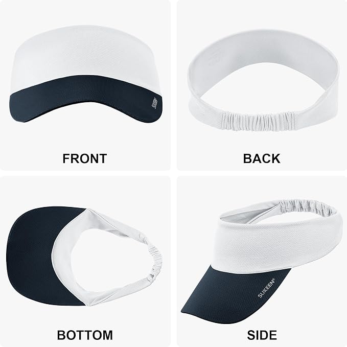Sukeen Cooling Stretchy Sun Visor for Women Men UV Protection Cooling Hat | Lightweight quick-dry free size vizor with instant cooling, sports visor hat for golf, tennis, cycling, running, pickleball