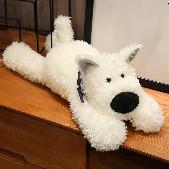 PEACH CAT West Highland White Terrier Dog Stuffed Animal 25.6" Cute Puppy Plush Pillow Soft Plushies Toy Gifts for Kids