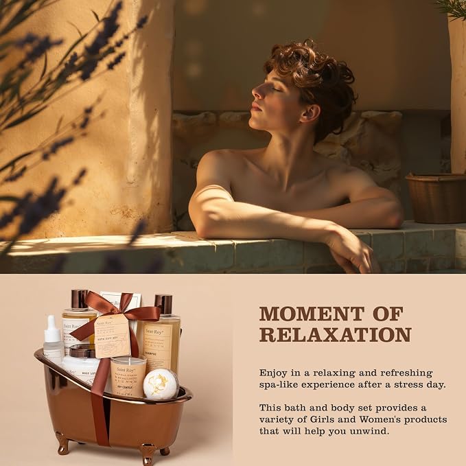 Bath Gifts for Men Dad Birthday Gifts Spa Kit Cedar & Bergamot Mens Gift | Bath Gift Set and Shower Gift Bath and Body Gift Basket Set Mans Gift Bath Spa Kit Spa Baskets, Home Spa Care Men Gift set