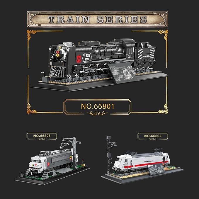 Steam Train Building Block 66801, Collectible Steam Locomotive Display Set, Classic Steam Train Model Toy, The Ultimate Gift Set for Adults 14+, 1546 PCS