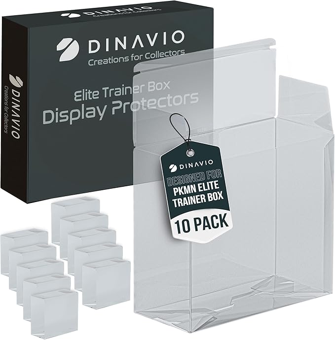 Dinavio Crafthouse PET Plastic ETB Protector Case 10 Pack - Elite Trainer Box Protector - ETB Case Compatible with Elite Trainer Boxes (Pack of 10)