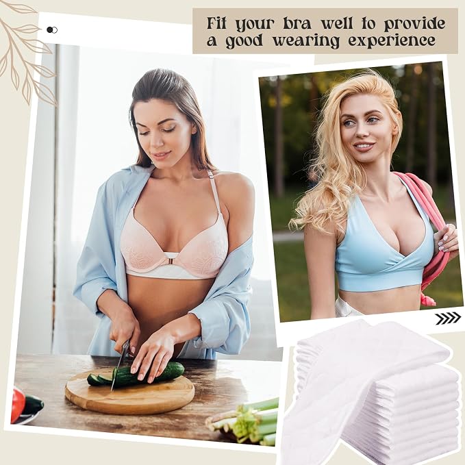 Toulite 10 Pcs Reusable Bra Liners for Sweat, 3 Layer Bra Sweat Pads, Soft Cotton Outer Layer with Polyester Fiber Core