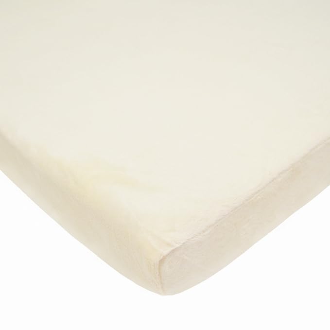 American Baby Company Heavenly Soft Chenille Fitted Pack N Play Playard Sheet 27" x 39", Warm and Cozy Chenille Pack and Play Sheet, Cream, for Boys and Girls, Fits Most Mini Crib Mattresses
