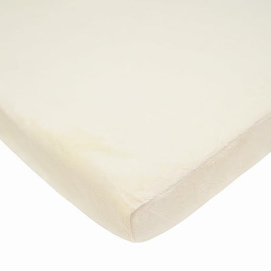 American Baby Company Heavenly Soft Chenille Fitted Pack N Play Playard Sheet 27" x 39", Warm and Cozy Chenille Pack and Play Sheet, Cream, for Boys and Girls, Fits Most Mini Crib Mattresses