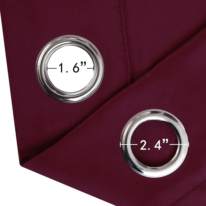 LEMOMO Burgundy Red Blackout Curtains 34 x 54 Inch Length/Set of 2 Curtain Panels/Thermal Insulated Room Darkening Blackout Curtains for Bedroom