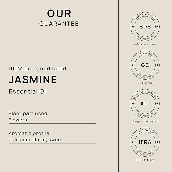VINEVIDA Jasmine Essential Oil 32 oz - Undiluted Jasmine - Candle Oil Scent - DIY Candle Scents for Candlemaking - 32 oz Essential Oil for Soap