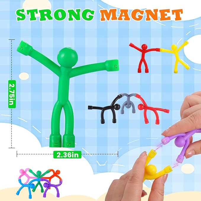 Fridge Magnets Man,12 Pack Refrigerator Magnet Man, Cool Magnetic People Magnets Fridge, Colorful Humanoid Magnetic Toys for Boys Girls Gifts