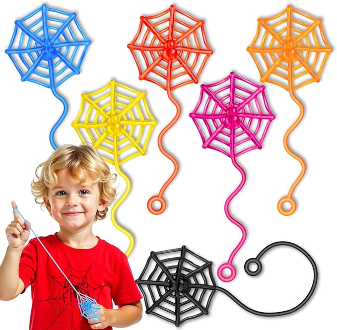 30 Pcs Sticky Spider Web Sticky Hands for Kids Bulk Halloween Party Favors Decorationsr,Spider Webs for Classroom Prizes,Kids' Halloween Goodie Bags Stuffers Pinata Stuffers Small Toys for Boys Girl