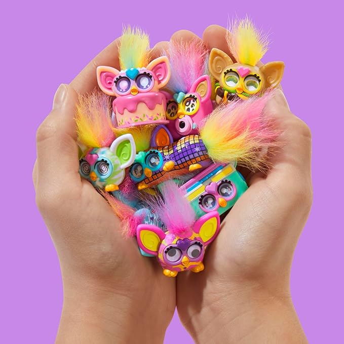 Furby Minis 12 Pack of Tiny Toy Figures, 1 Inch Collectibles, Series 1, Party & Play Food Themes, Ages 5+ (Amazon Exclusive)
