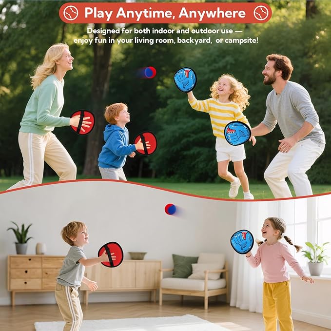 Toss and Catch Ball Game Set, Kids Toddler Baseball Glove & Catch Ball Toys,Kids Sports & Outdoor Play Toys for Family,Outside Toys for 3 4 5 6 7 8 9 10+Year Old Boys Girls Birthday Gifts