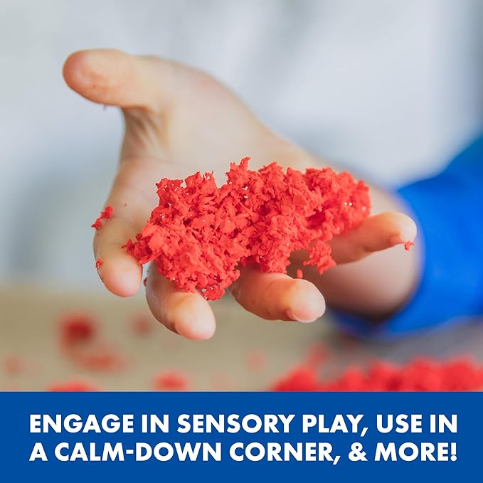 Educational Insights Pluffle® 2-Pack Red & Blue - Sensory Bin Foam Set, No Mess Alternative to Sand Toys & Slime for Toddlers, Fun Sensory Table Filler for Home or Classroom, Gift for Kids Ages 3+