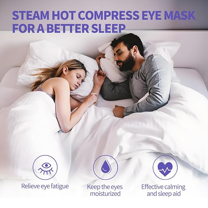 20 Packs Steam Eye Masks for Eyes, Warm Compress Eye Mask, Self Heating Eye Masks Help for Eye Spa, Disposable Heated Eyes Mask for Sleeping Relief Stress Eye Fatigue(Lavender)