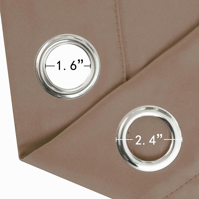 LEMOMO Cappuccino Blackout Curtains 34 x 63 Inch Length/Set of 2 Curtain Panels/Thermal Insulated Room Darkening Blackout Curtains for Bedroom
