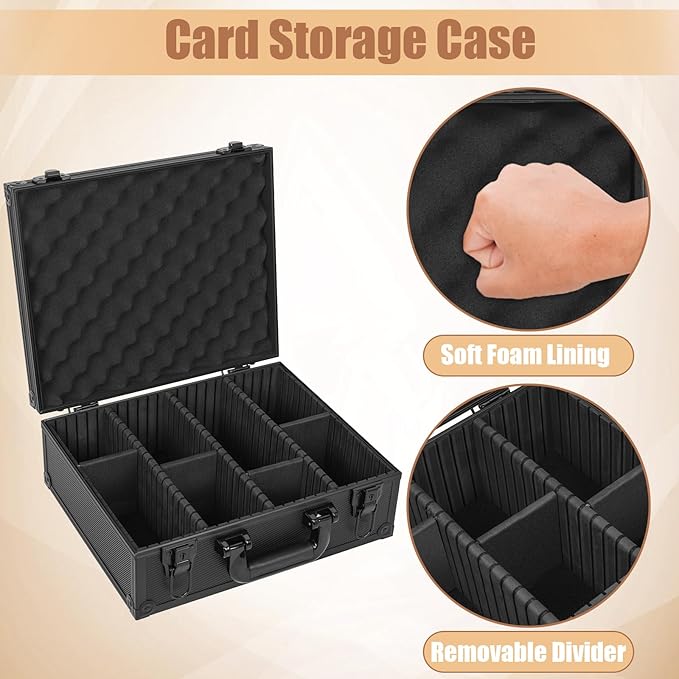 Toploaders Storage Box for 3" x 4" 35pt Rigid Card, Top Loader Storage with 7 Partition Holds 600+ Toploaders, Magnetic Card Holders