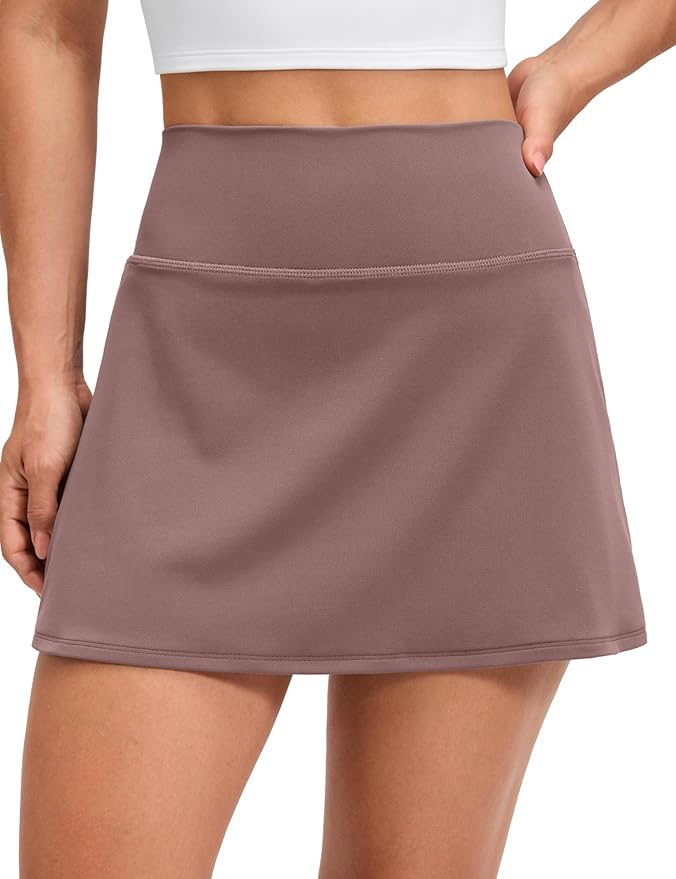 CRZ YOGA Butterluxe High Waisted Tennis Skirts | Built-in Shorts with Pockets, Extremely Soft, Casual, A Line, Stretchy, Mini, Skort for Women