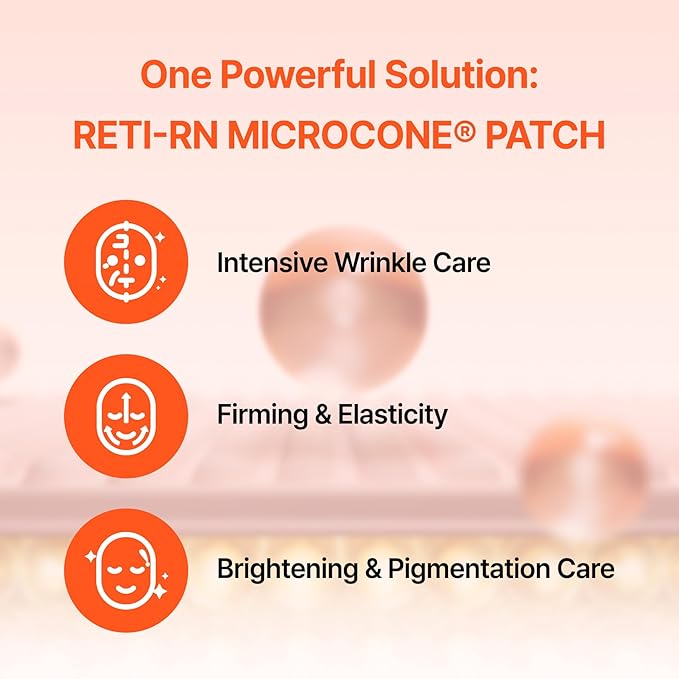 Wrinkle Patches ACROPASS RETI-RN Microcone, Deep Wrinkle, PDRN 10,000 ppm, Retinol 3,300 IU/g, Hyaluronic Acid, Anti-Aging (Slim Type, 6 Count)