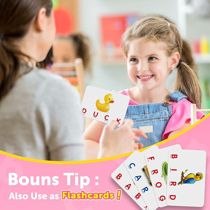 Educational Toys for 3 4 5 Year Old for Toddlers 2-4 Year Matching Letter Games for 3-5 Montessori Toys for Kids Toy for Ages 2-4 4-6 Birthday Halloween Christmas Easter Gifts for 3-5 Year Old