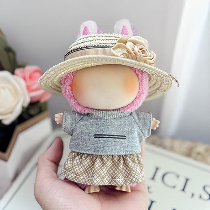 Clothes Fit for 17CM Doll, Fashion Doll Clothes Outfit Set Cute Theme Designer Toys Dress Accessories for Collector Fans Display (G Grey Set)