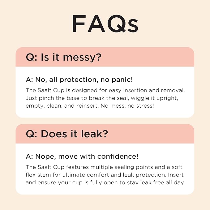 Saalt Soft Menstrual Cup – Reusable Period Cup – Made for Comfortable, Leak-Free Protection Up to 12 Hours – BPA & Latex Free – Includes Cup & Carry Bag (Small, Desert Blush)